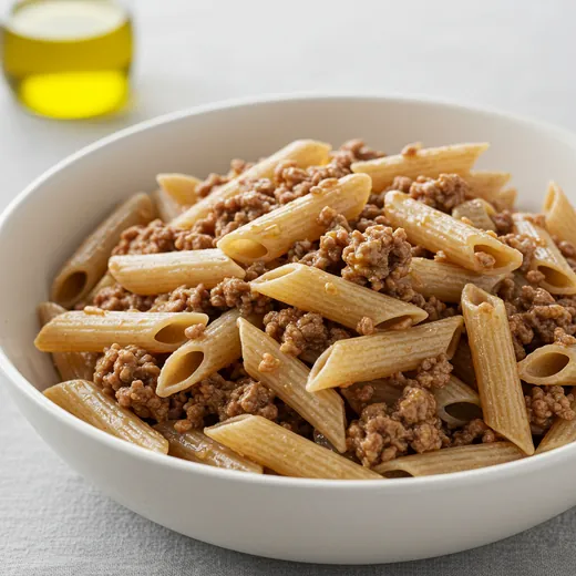 Macarrão integral com carne moída fit