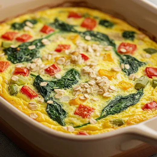 Omelete de forno com espinafre e aveia